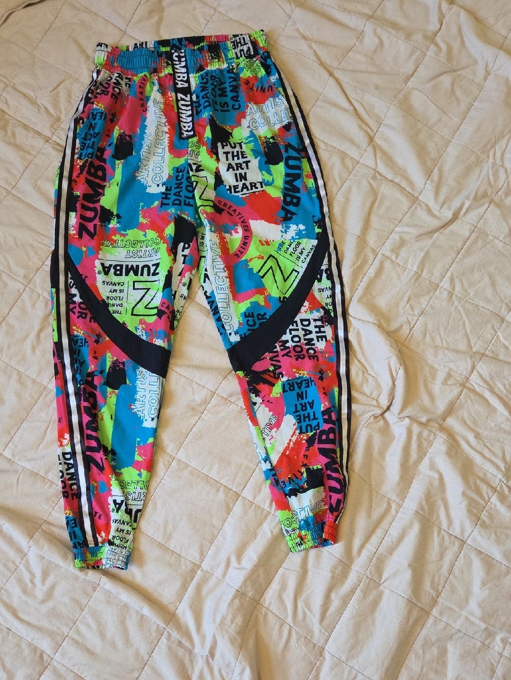 Zumba Fitness Multicolor Neon Graphic Jogger Pants
